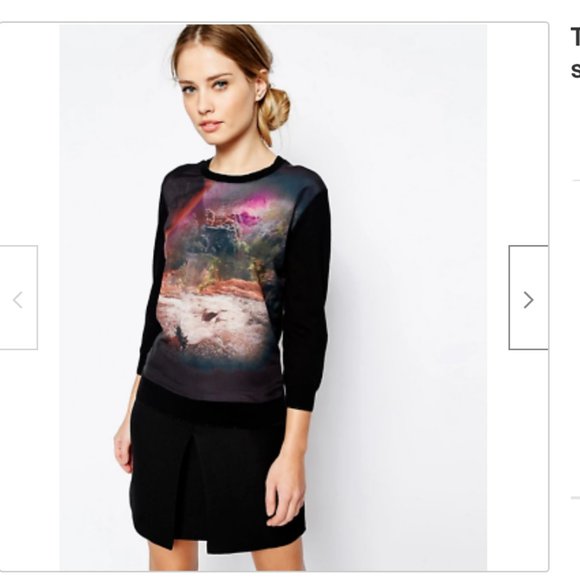 Ted Baker Bracha Waterfall black sweater top blouse size 2 nwot - Picture 3 of 14